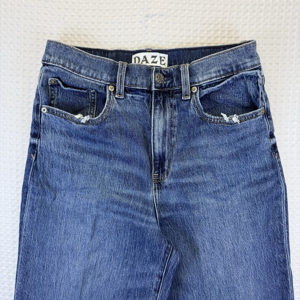 Daze Women's Eastside Cuff Jean-Rush Hour Size 28 Blue Denim High Waist - Picture 8 of 12